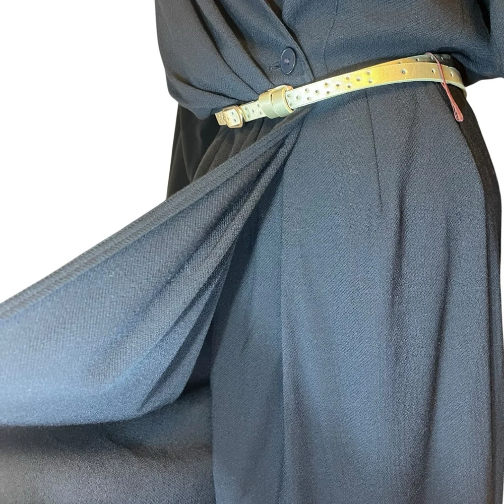 Louis Féraud Vintage Wool Wrap Dress, West Germany, 10, Black - Picture 9 of 16